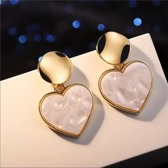 Jewelry - Big Acrylic Heart Earrings